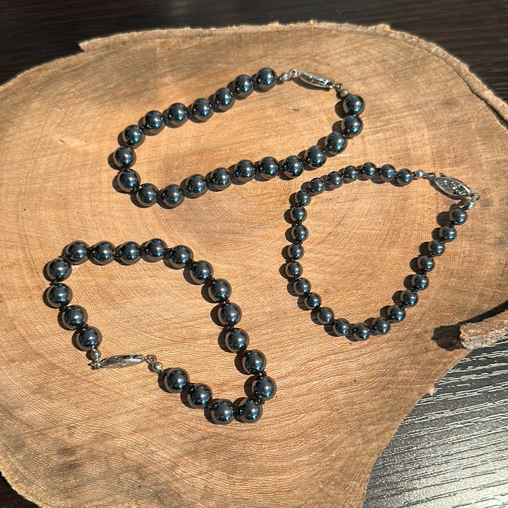 3 Hematite healing bracelets